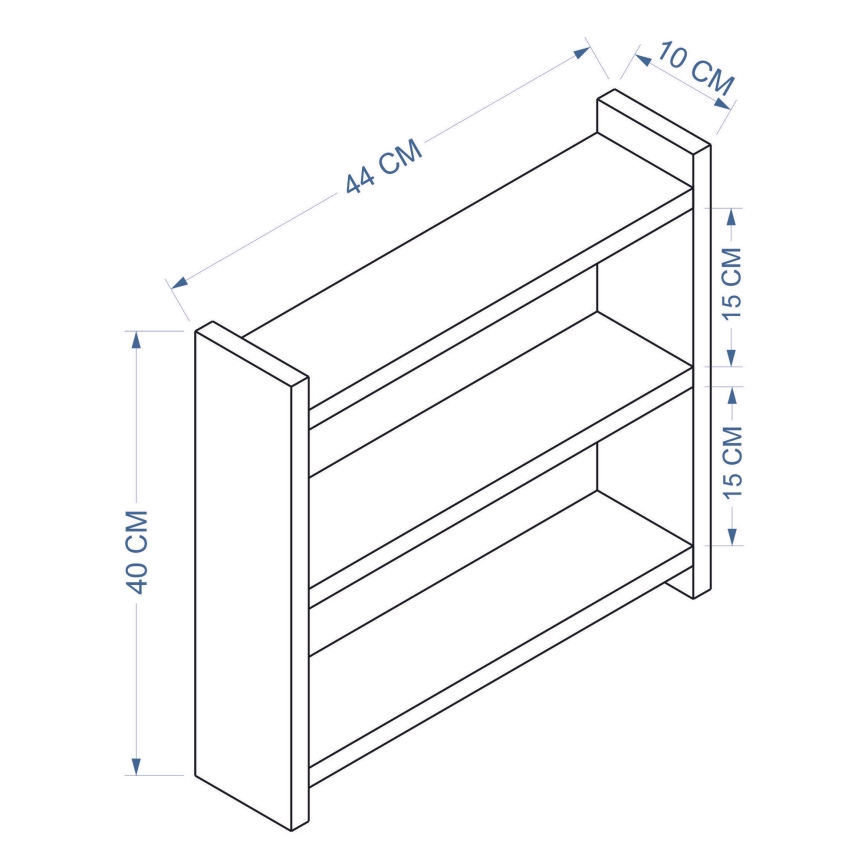 Keukenplank COSMIC 44x10 cm wit
