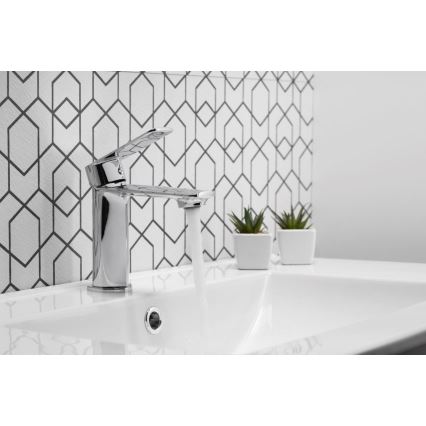 KFA Armatura 4422-815-00 - Robinet de lavabo + bonde avec trop-plein AGAT 15,2 cm chrome brillant
