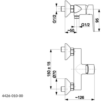 KFA Armatura 4426-010-00 - Douchekraan AGAT glanzend chroom