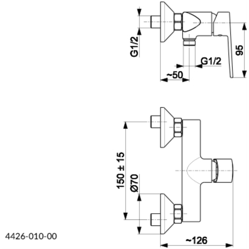 KFA Armatura 4426-010-00 - Douchekraan AGAT glanzend chroom