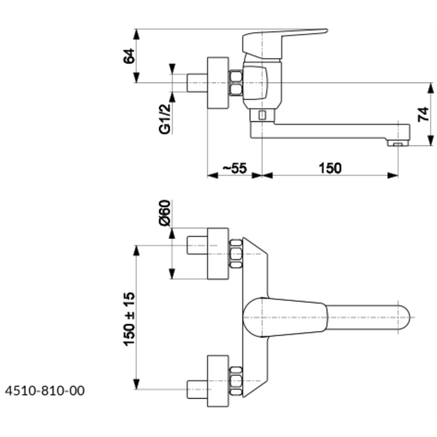 KFA Armatura 4510-810-00 - Kraan voor wastafel GERMAN glanzend chroom