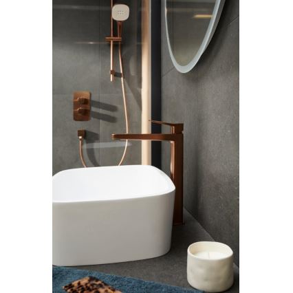 KFA Armatura 4522-712-34 - Wastafelmengkraan + afvoer MALAGA 30,3 cm roségoud