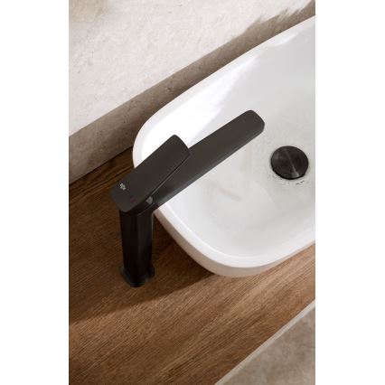 KFA Armatura 4522-712-81 - Wastafelkraan + uitloop MALAGA 30,3 cm zwart
