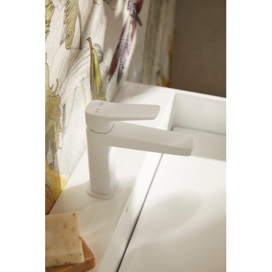 KFA Armatura 4522-815-44 - Wastafelmengkraan + uitloop MALAGA 15,9 cm wit