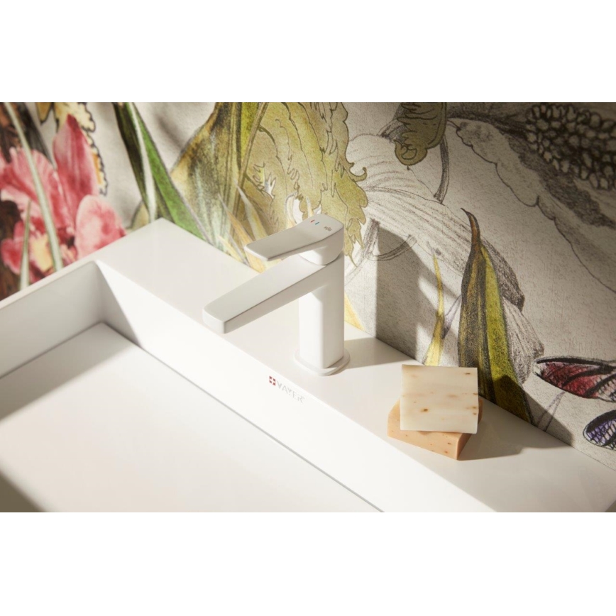 KFA Armatura 4522-815-44 - Wastafelmengkraan + uitloop MALAGA 15,9 cm wit