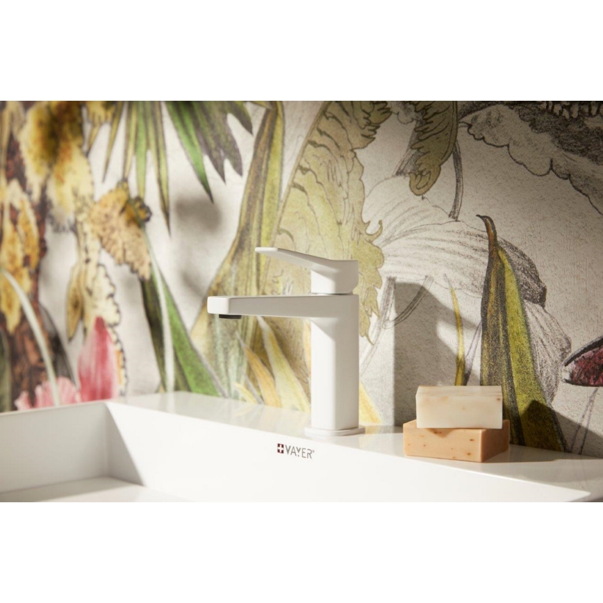 KFA Armatura 4522-815-44 - Wastafelmengkraan + uitloop MALAGA 15,9 cm wit