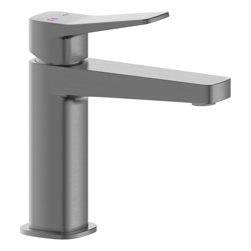 KFA Armatura 4522-815-61 - Mitigeur pour lavabo + bonde MALAGA 15,9 cm gris métallisé
