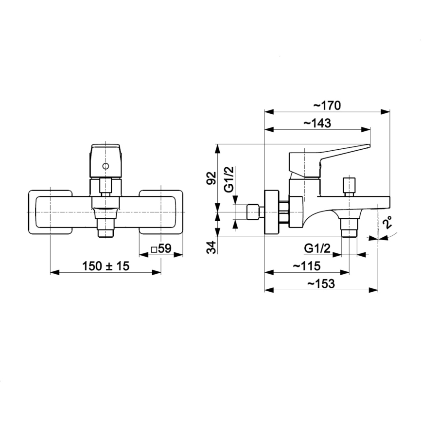KFA Armatura 4524-010-00 - Badmengkraan MALAGA glanzend chroom