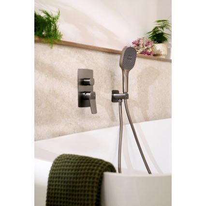 KFA Armatura 4529-501-61 - Ensemble de douche avec mitigeur encastré MALAGA gris métallisé