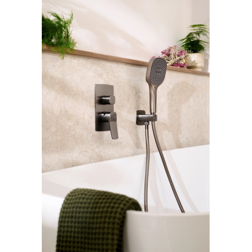 KFA Armatura 4529-501-61 - Ensemble de douche avec mitigeur encastré MALAGA gris métallisé