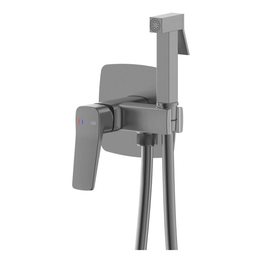 KFA Armatura 4529-512-61 - Bidetmengkraan met handdouche voor inbouwinstallatie MALAGA metallicgrijs