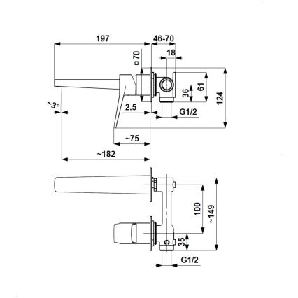 KFA Armatura 4529-810-31 - MALAGA inbouw-wastafelmengkraan, geborsteld goud