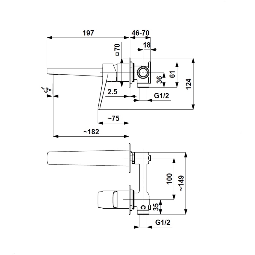 KFA Armatura 4529-810-31 - MALAGA inbouw-wastafelmengkraan, geborsteld goud