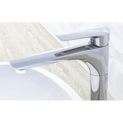 KFA Armatura 5022-712-00 - Kraan voor wastafel + afval met overloop TANZANIT 28,4 cm glanzend chroom