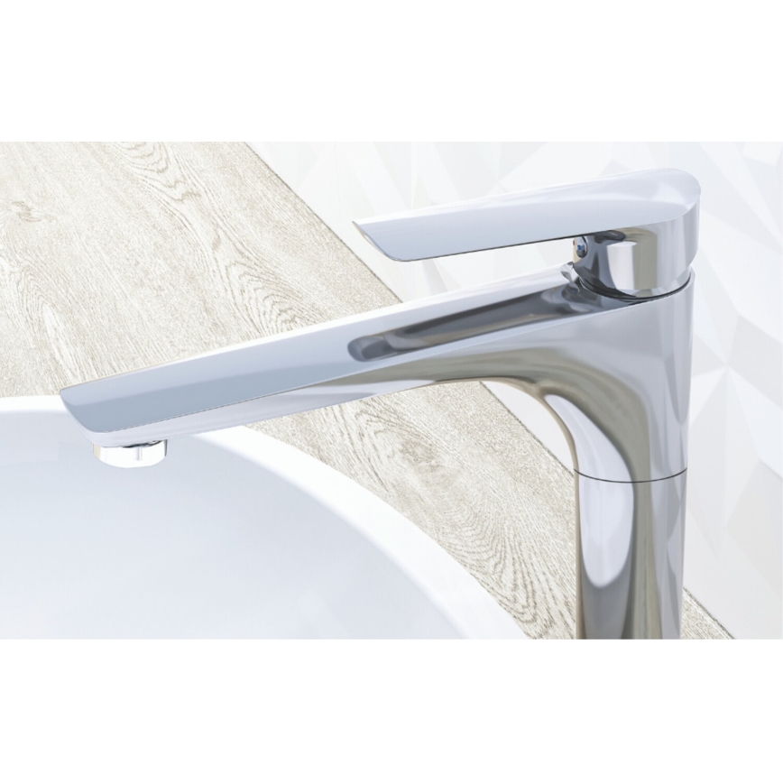KFA Armatura 5022-712-00 - Kraan voor wastafel + afval met overloop TANZANIT 28,4 cm glanzend chroom