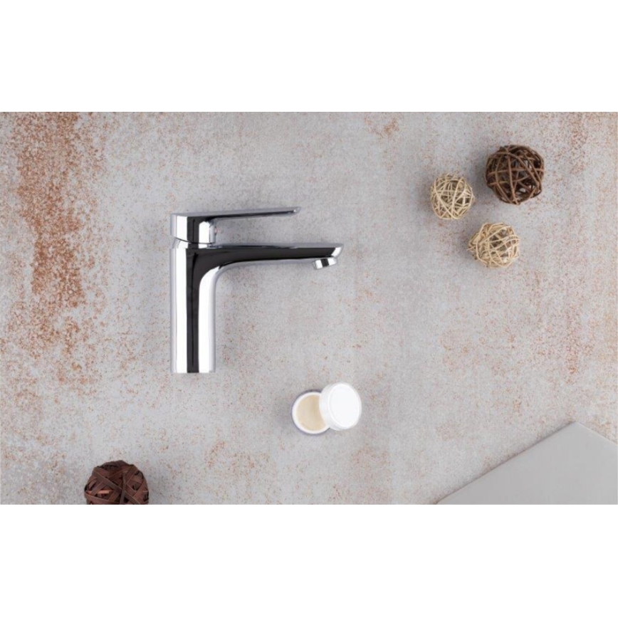 KFA Armatura 5022-815-00 - Kraan voor wastafel + afval met overloop TANZANIT 15,4 cm glanzend chroom