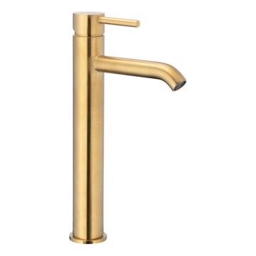 KFA Armatura 5032-612-31 - Robinet de lavabo + bonde avec trop-plein MOZA 33 cm poli doré