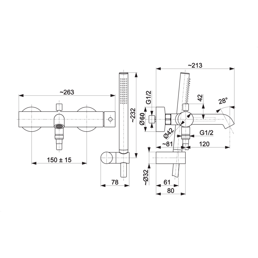 KFA Armatura 5034-520-81 - Badset met kraan MOZA mat zwart