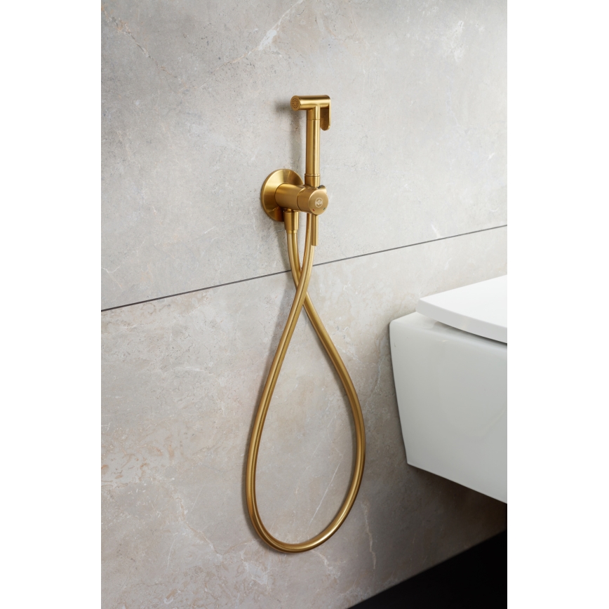 KFA Armatura 5039-512-31 - Bidetkraan met douche voor inbouwmontage MOZA Grond goud