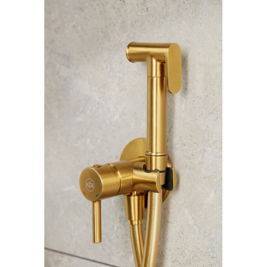 KFA Armatura 5039-512-31 - Bidetkraan met douche voor inbouwmontage MOZA Grond goud