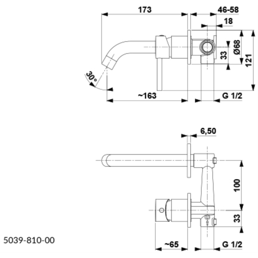 KFA Armatura 5039-810-81 - Robinet de lavabo pour installation encastrée MOZA mat noir