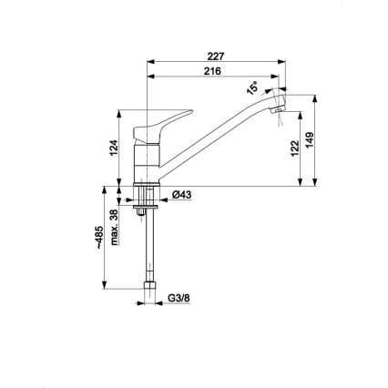 KFA Armatura 5243-915-00 - Kraan voor gootsteen MORRIS glanzend chroom