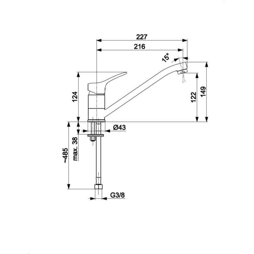 KFA Armatura 5243-915-00 - Kraan voor gootsteen MORRIS glanzend chroom