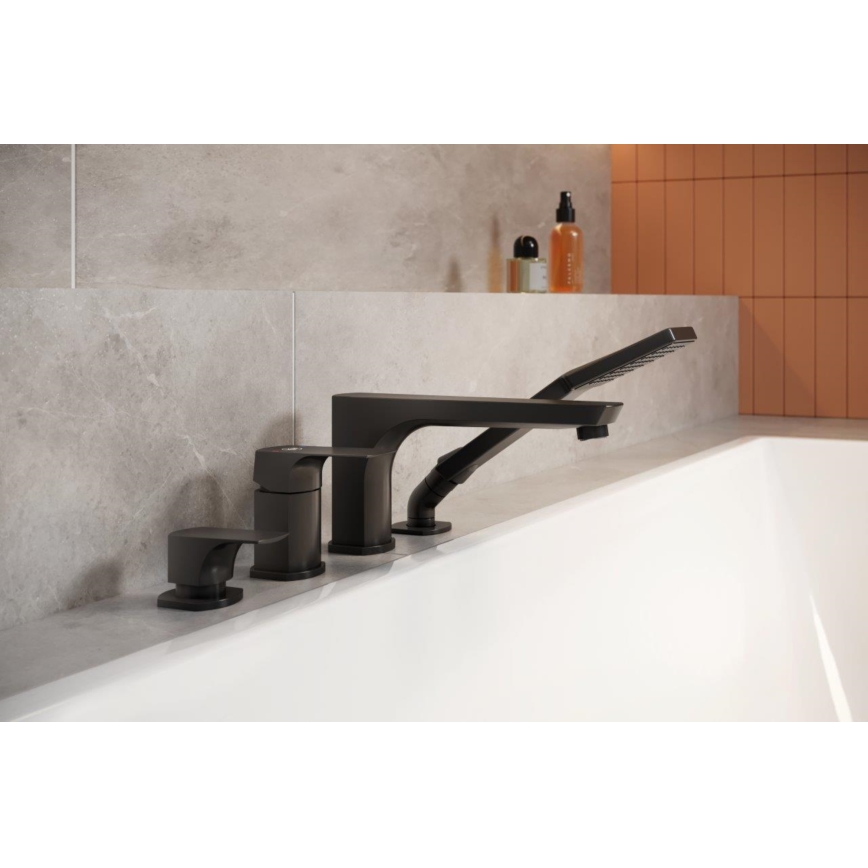 KFA Armatura 5535-210-81 - Badkraan 4-gats MOKAIT messing/mat zwart