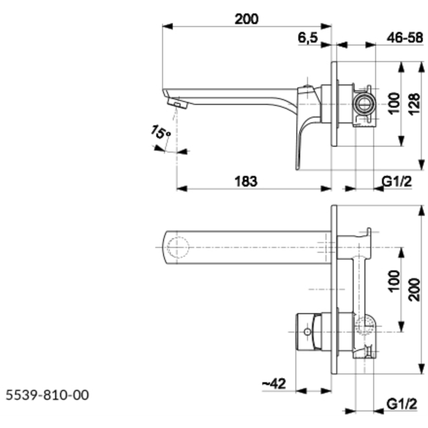 KFA Armatura 5539-810-00 - Robinet de lavabo pour installation encastrée MOKAIT chrome brillant