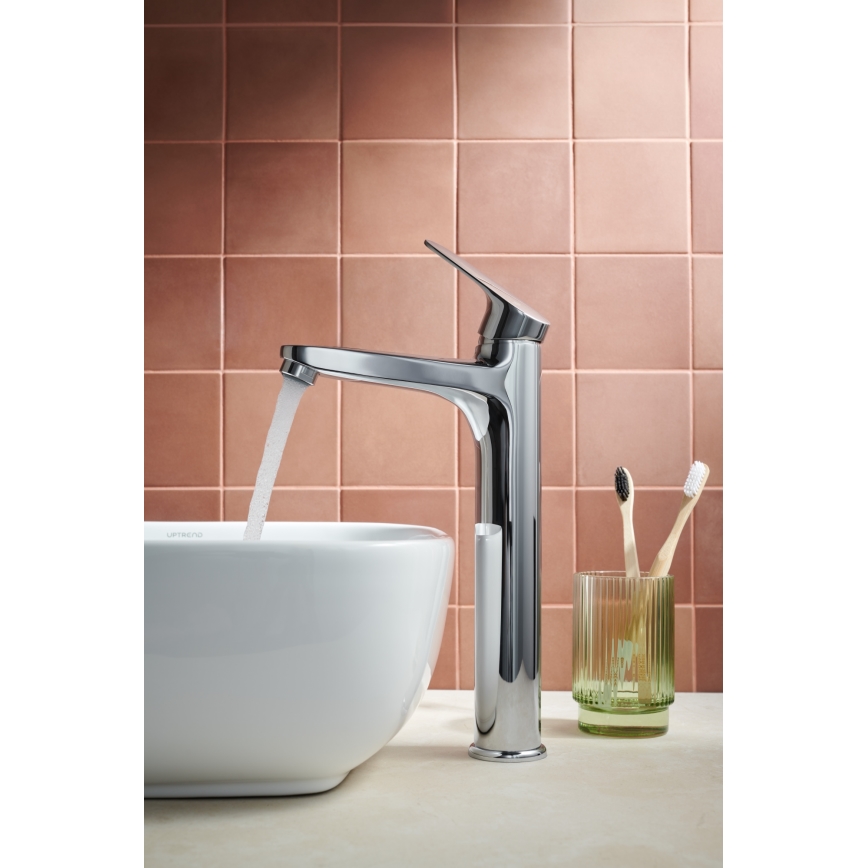 KFA Armatura 5552-712-00 - Kraan voor wastafel + afval met overloop OTAVA 30,2 cm glanzend chroom