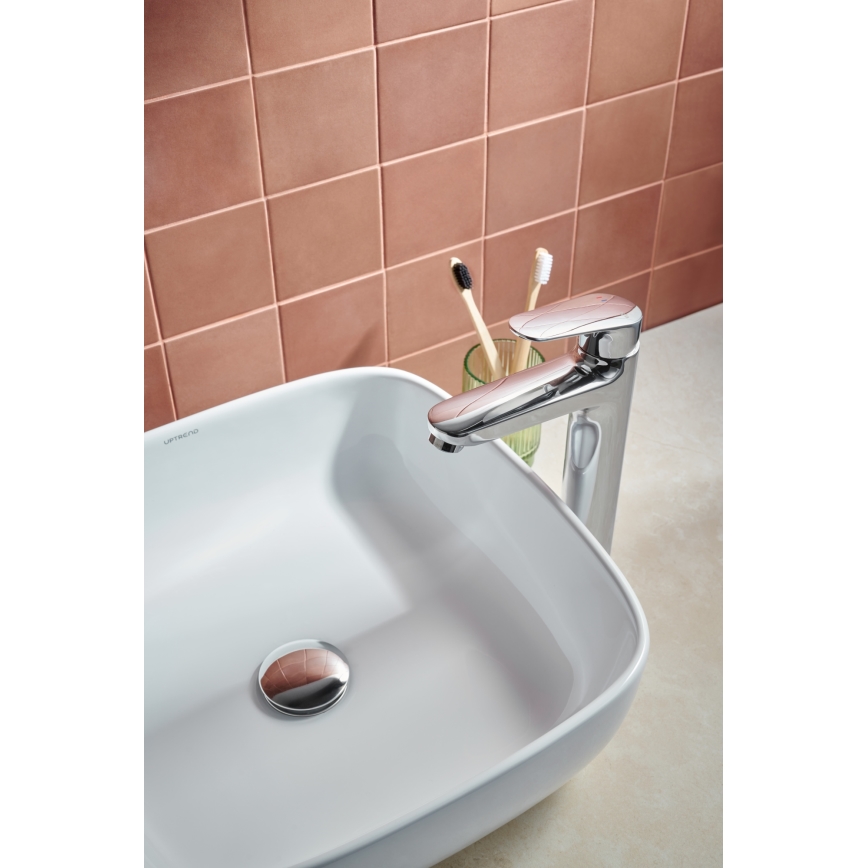 KFA Armatura 5552-712-00 - Kraan voor wastafel + afval met overloop OTAVA 30,2 cm glanzend chroom