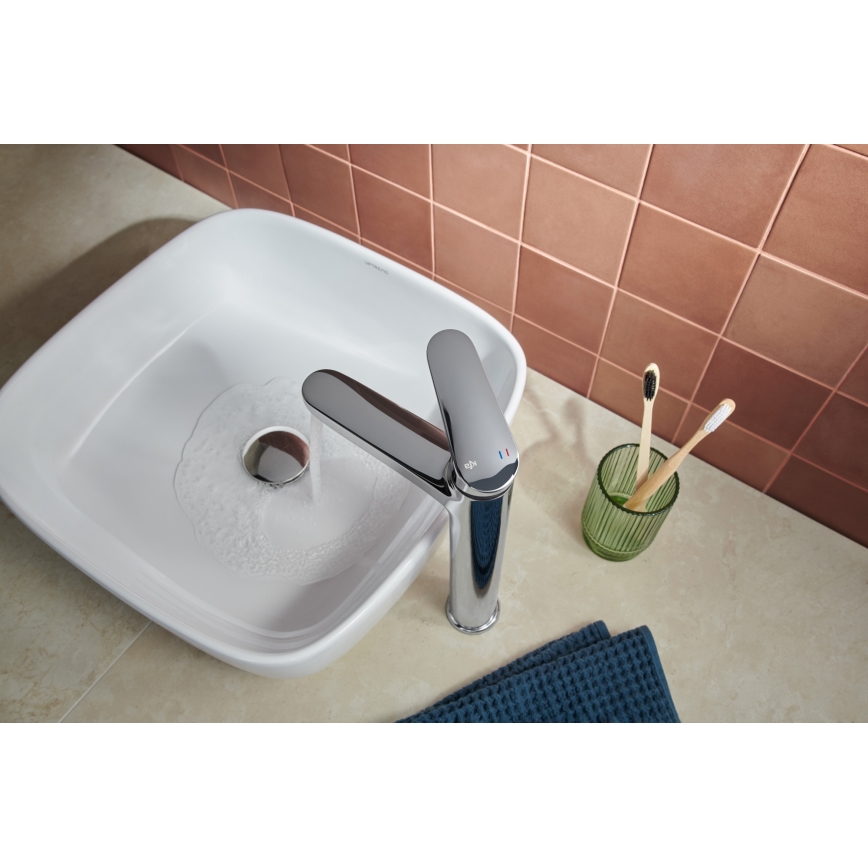KFA Armatura 5552-712-00 - Kraan voor wastafel + afval met overloop OTAVA 30,2 cm glanzend chroom