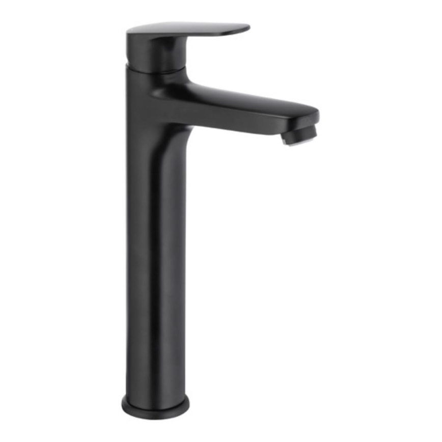 KFA Armatura 5552-712-81 - Kraan voor wastafel + afval met overloop OTAVA 30,2 cm mat zwart