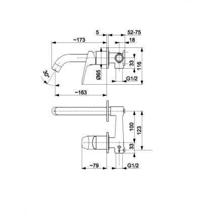 KFA Armatura 5559-810-81 - Robinet de lavabo pour installation encastrée OTAVA mat noir
