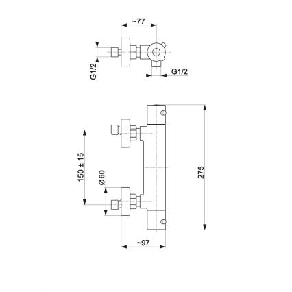 KFA Armatura 5736-010-81 - Robinet thermostatique de douche MOZA noir mat