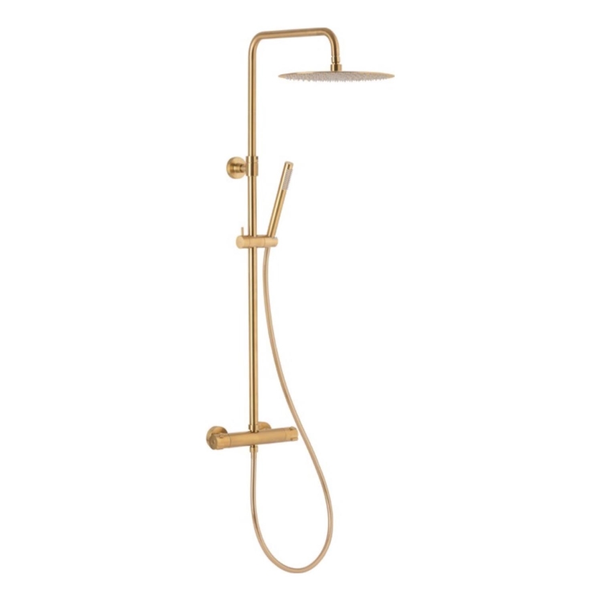 KFA Armatura 5736-920-31 - Douche set met thermostatische kraan MOZA geborsteld goud