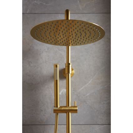 KFA Armatura 5736-920-31 - Douche set met thermostatische kraan MOZA geborsteld goud