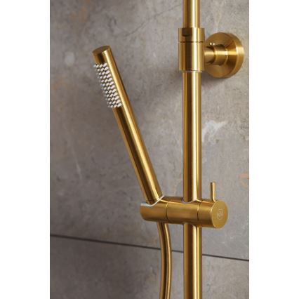 KFA Armatura 5736-920-31 - Douche set met thermostatische kraan MOZA geborsteld goud