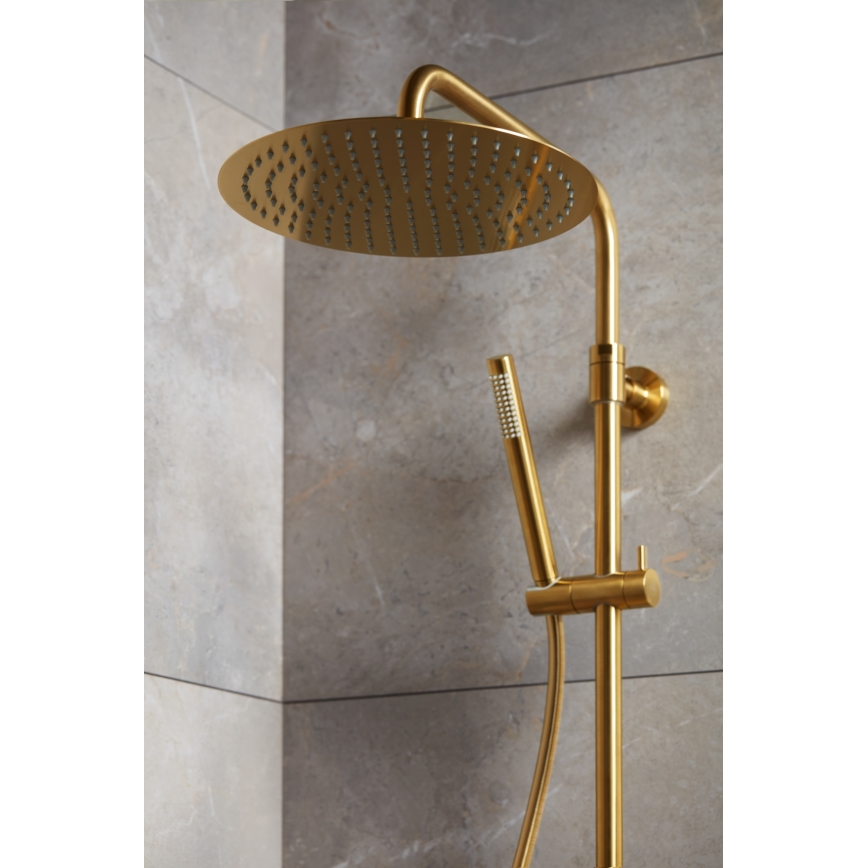 KFA Armatura 5736-920-31 - Douche set met thermostatische kraan MOZA geborsteld goud