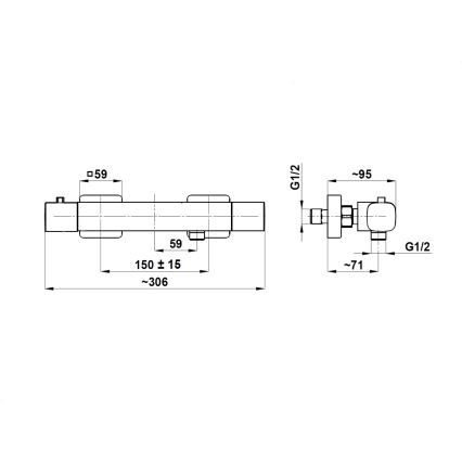 KFA Armatura 5756-010-34 - Thermostatische douchekraan MALAGA roségoud