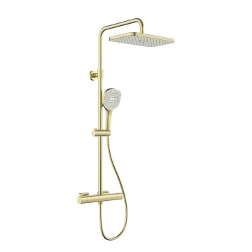KFA Armatura 5756-910-31 - Doucheset met thermostatische mengkraan MALAGA, geborsteld goud