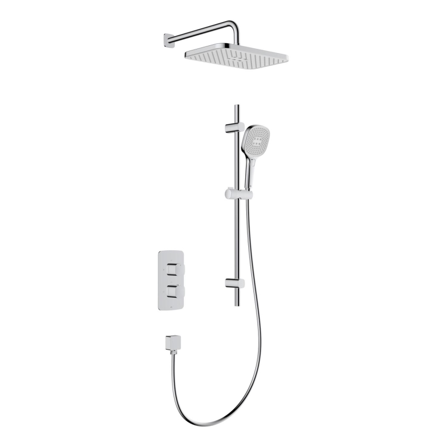 KFA Armatura 5759-301-00 - Doucheset met thermostatische inbouwmengkraan MALAGA, glanzend chroom