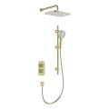 KFA Armatura 5759-301-31 - Ensemble de douche MALAGA avec mitigeur thermostatique encastré, finition dorée brossée