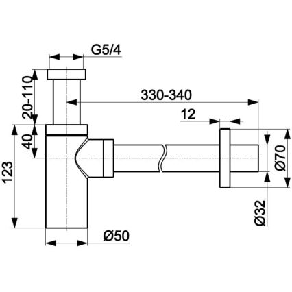 KFA Armatura 600-003-00 - Ronde gootsteensifon glanzend chroom