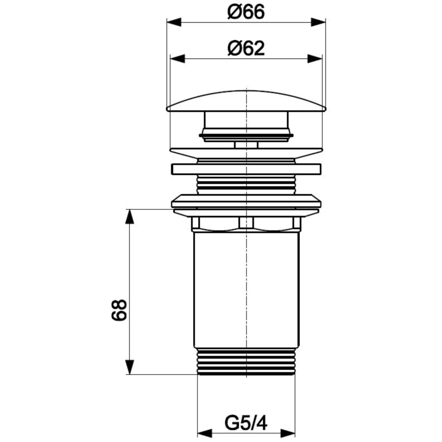 KFA Armatura 660-253-81 - Afvoerputje zonder overloop CLICK-CLACK diameter 6,6 cm messing/mat zwart