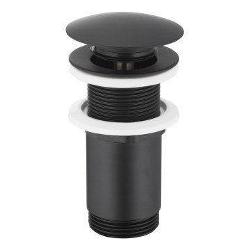KFA Armatura 660-253-81 - Bonde de lavabo sans trop-plein CLICK-CLACK d. 6,6 cm laiton/mat noir