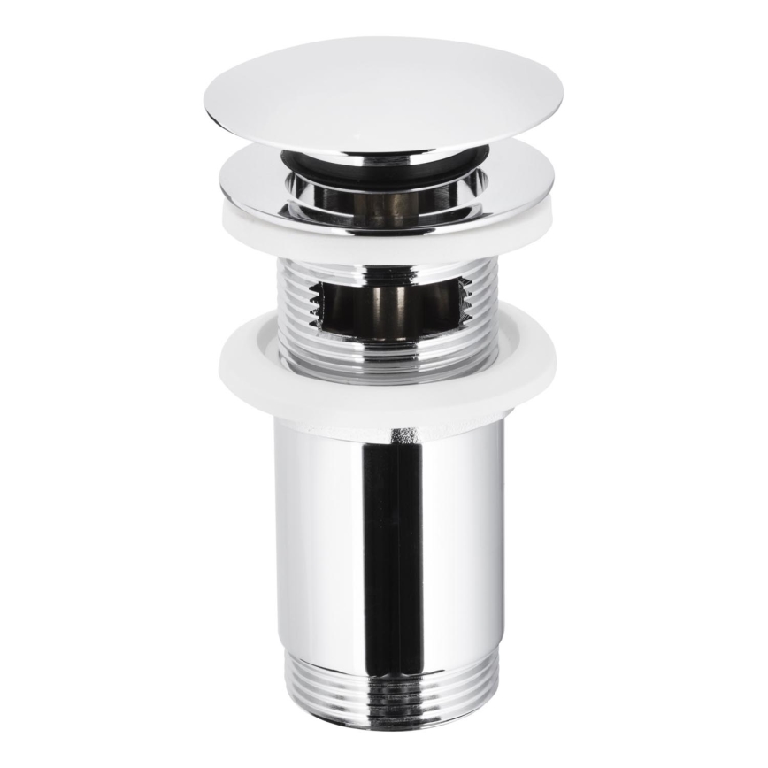 KFA Armatura 660-254-00 - Lavabo déchets avec trop-plein CLICK-CLACK d. 6,6 cm chrome brillant
