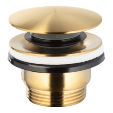 KFA Armatura 660-320-31 - Bonde de lavabo CLICK-CLACK d. 6,6 cm acier inoxydable/poli doré