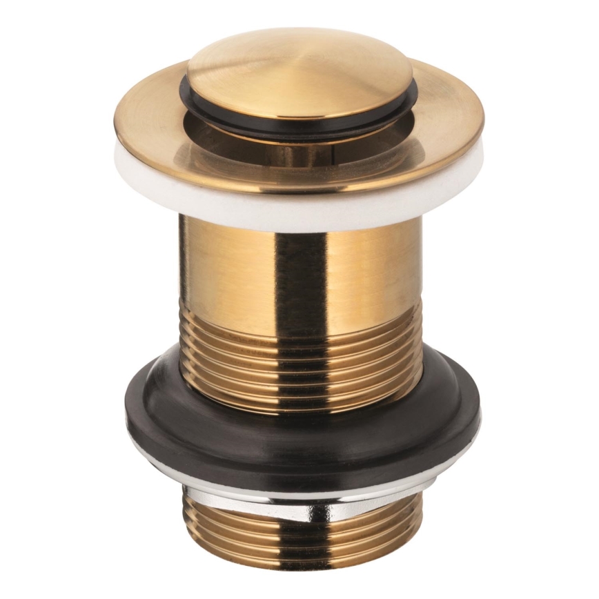 KFA Armatura 660-353-31 - Afvoerputje zonder overloop CLICK-CLACK diameter 6,2 cm messing/Grond goud