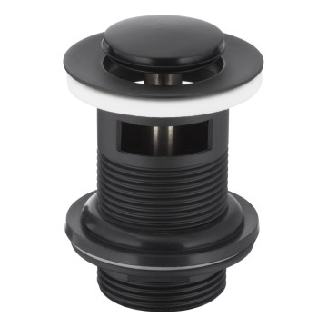 KFA Armatura 660-354-81 - Lavabo déchets avec trop-plein CLICK-CLACK d. 6,2 cm laiton/mat noir